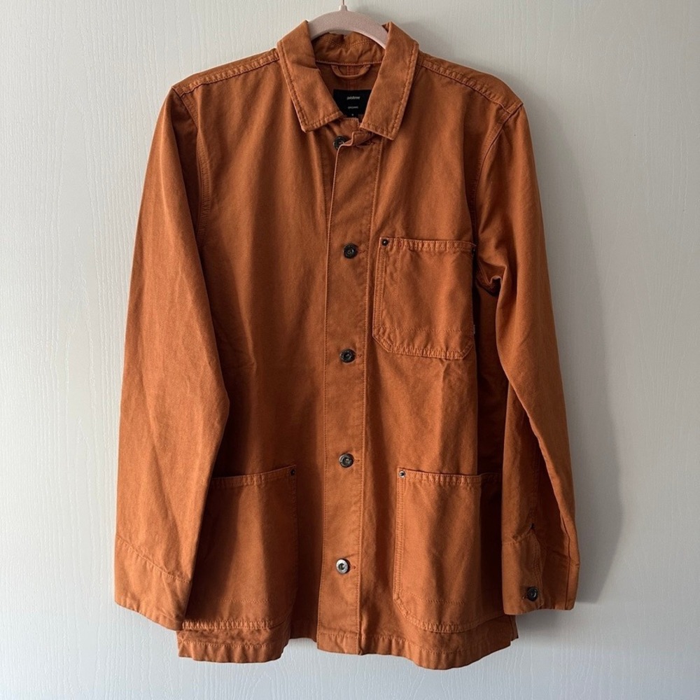 Finisterre Organic Cotton Canvas Chore Jacket Burnt Ochre Mens Workwear Small